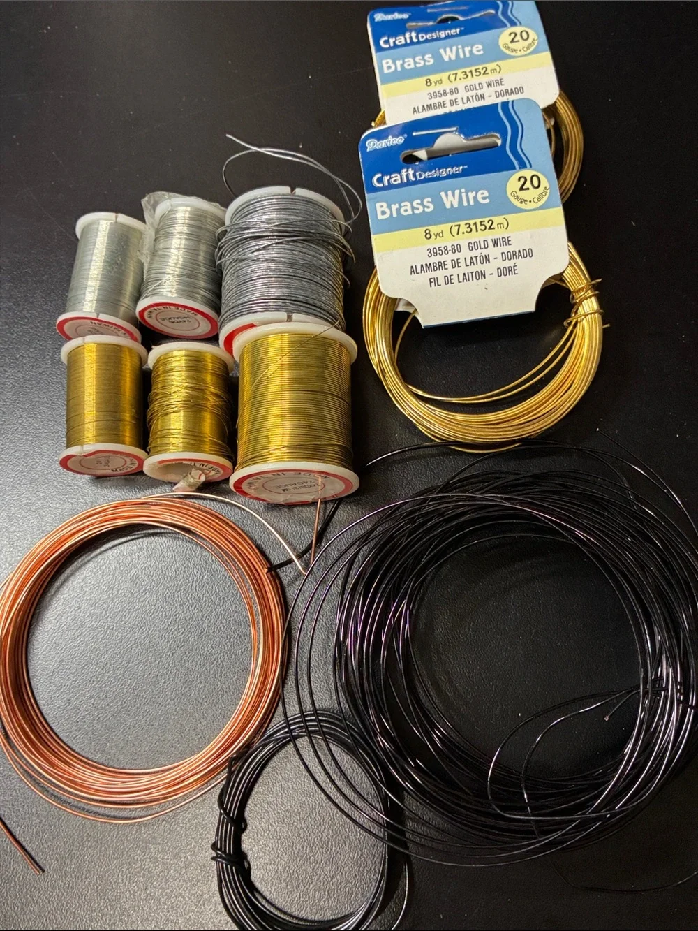 Craft Designer Brass & Metallic Wire Bundle - Gold, Silver, Copper, Black